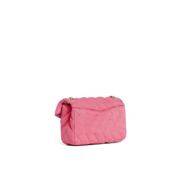 Sandro Pink Yza Quilted Gold Chain Canvas Bag - Picture 4 of 12